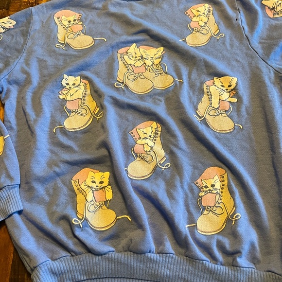 Vintage size Medium cozy cat sweatshirt - Picture 5 of 7